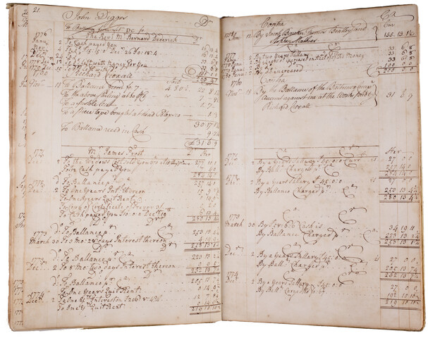 Charles Carroll of Annapolis account book page — circa 1754-1784