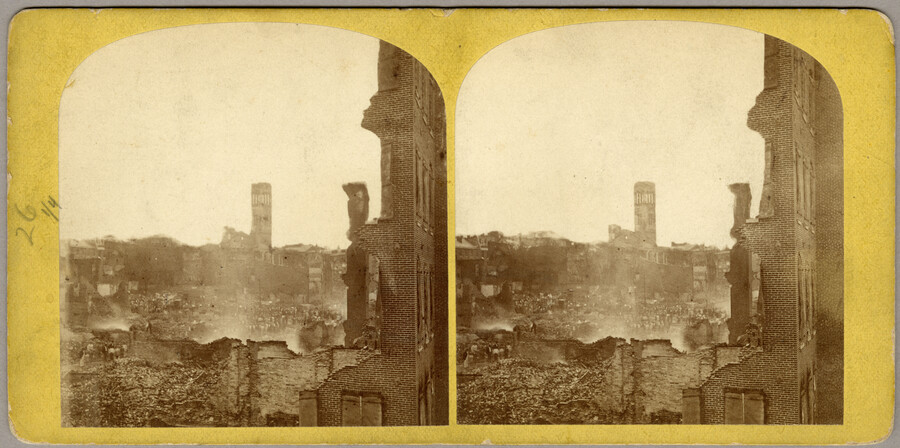 Stereoview of ruins from a Baltimore fire — 1873-07-25