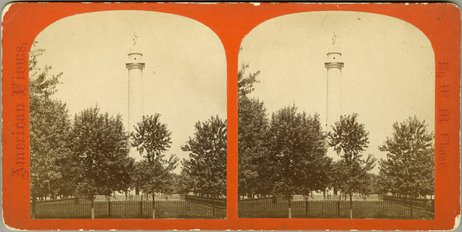 Stereoview of West Mount Vernon Place and Washington Monument — circa 1875