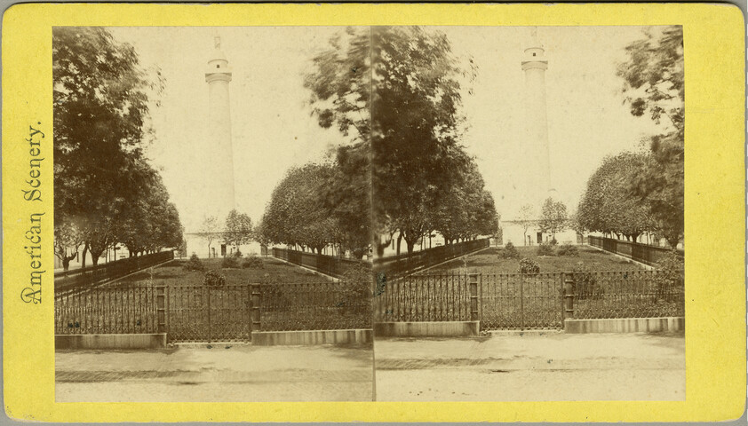 Stereoview of South Washington Place and Washington Monument — circa 1870-1890