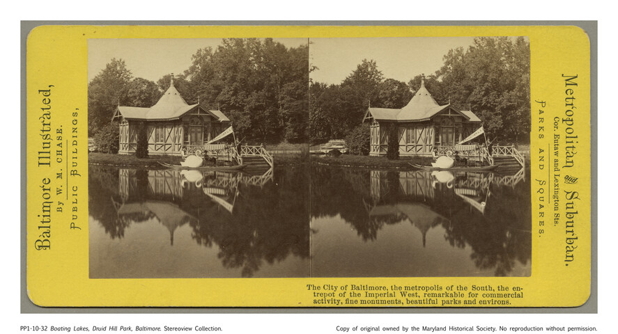 Stereoview of Boat Lake in Druid Hill Park — circa 1860-1912