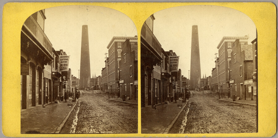 Stereoview of Phoenix Shot Tower — circa 1868-1881