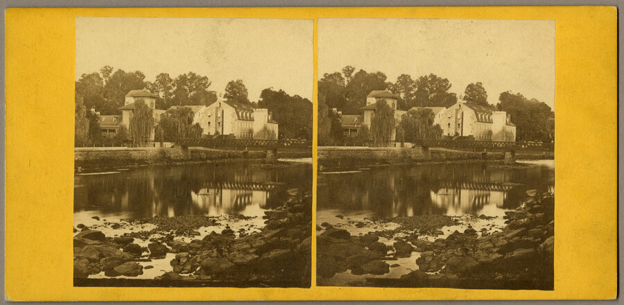 Stereoview of the Gray Manufacturing Company mill complex — circa 1860