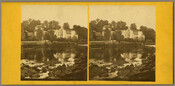 Stereoview photograph of the Gray Manufacturing Company mill complex on the Patapsco River near Ellicott City, Maryland. Also shows the country home, "Patapsco," of Edward Gray (1776-1856).