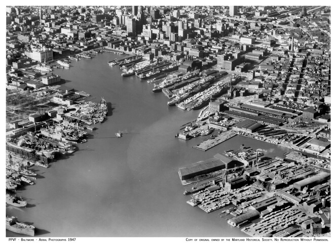 Aerial View of Inner Harbor — 1947