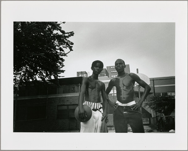 Chester James and friend at the Flag House Basketball Courts — 1994-07-27