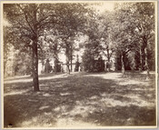 View of the grounds and exterior of the original Guilford mansion, a home built by William McDonald after inheriting the land from his father General McDonald in 1850. Arunah S. Abell, founder of The Sun, purchased the property in 1872 and it remained in the Abell family until it was sold to the Guilford Company…