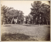 Grounds and front exterior of the original Guilford mansion, a home built by William McDonald after inheriting the land from his father General McDonald in 1850. Arunah S. Abell, founder of The Sun, purchased the property in 1872 and it remained in the Abell family until it was sold to the Guilford Company in 1907.…