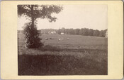 A view from the grounds of the original Guilford mansion with people and a herd of cows in the background. The home was built by William McDonald after inheriting the land from his father General McDonald in 1850. Arunah S. Abell, founder of The Sun, purchased the property in 1872 and it remained in the…