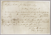 A receipt for the American flag that would come to be known as the Star-Spangled Banner, made by Mary Pickersgill in Baltimore, Maryland. The order was placed with United States Deputy Commissary James Calhoun (previously the first Mayor of Baltimore) after Major George Armistead expressed wishes for a large ensign to fly over Fort McHenry…