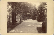 Path, statues, and part of the exterior of the original Guilford mansion. The home was built by William McDonald after inheriting the land from his father General McDonald in 1850. Arunah S. Abell, founder of The Sun, purchased the property in 1872 and it remained in the Abell family until it was sold to the…