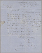 Letter from John Carroll Walsh (1816-1894) to Colonel George Gale (1805-1884), December 19, 1853. Walsh expresses his disappointment is failing to meet with Col. Gale, and offers to render any political aid he might require.