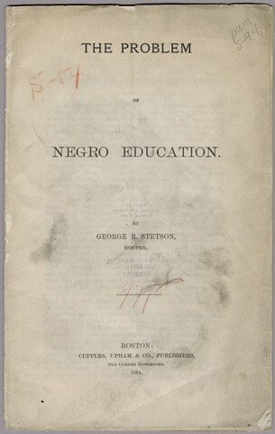 <em>The problem of negro education</em> — 1884