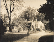 View of some of the grounds and exterior of the Homewood estate. Homewood was built between 1801 and 1806 as a country home for Charles Carroll, Jr., son of Charles Carroll of Carrollton who was a signer of the Declaration of Independence. The Federal-period Palladian home was in the Carroll family until purchased by merchant…