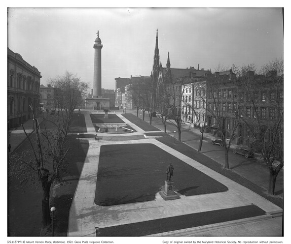 Mount Vernon Place from St. Paul Street — 1921