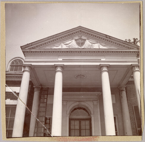 Exterior detail of Homewood estate front entrance — circa 1915