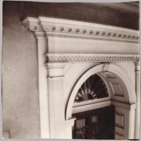 Exterior detail of Homewood estate front door — circa 1915