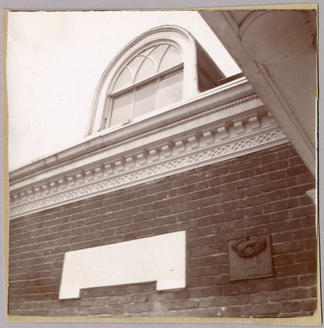 Exterior detail of Homewood estate window — circa 1915