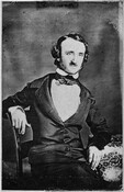 Carte-de-visite portrait of Edgar Allan Poe (1809-1849) copied from a daguerreotype by New York photographer Napoleon Sarony. The daguerreotype was taken in 1847, while the carte-de-visite was made circa 1878.