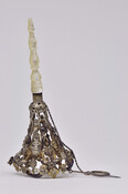 Silver nosegay or bouquet holder, used during the wedding of Amelia Jane Cobb (1829-1886) to John Edward Bird in 1847.