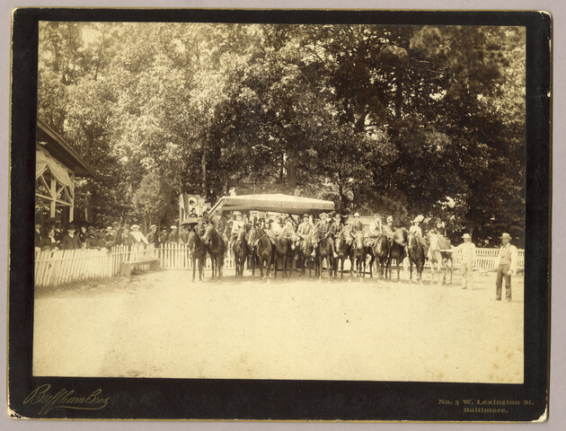 Group on horseback at Tolchester — circa 1888