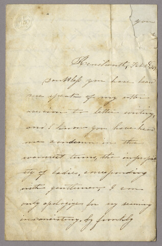 Virginia Stephenson letter — 1849-02-28