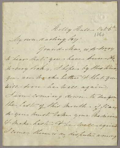 Henrietta Barroll letter to John Leeds Barroll — 1860-10-06