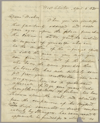 Robert B. Dodson letter to Simon A. Wickes — 1830-04-05