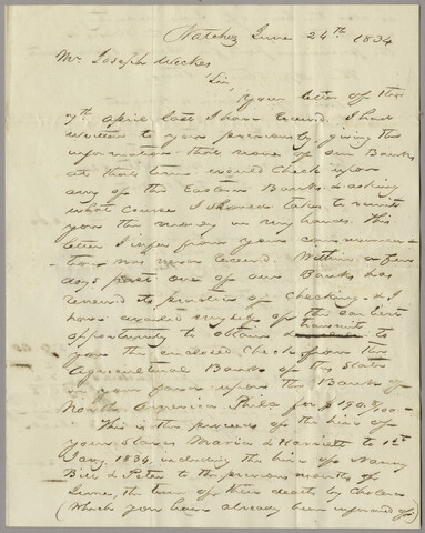S.M. Grayson letter to Joseph Wickes — 1835-06-24