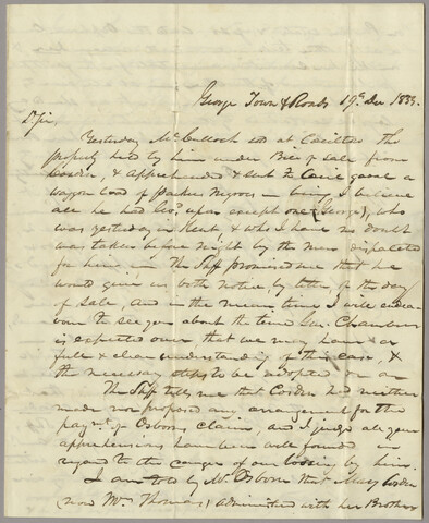 James Boone letter to Joseph Wickes — 1833-12-19