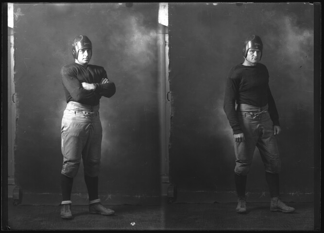 Portraits of fire department football players — 1930