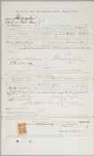 A state of Maryland bounty application signed by Solomon Price, a private in the 14th Regiment of U. S. Colored Troops. The sum of the bounty is left blank on the form, but the verso states that it was for $300. The document attests that Price "was a free man when he enlisted and had…
