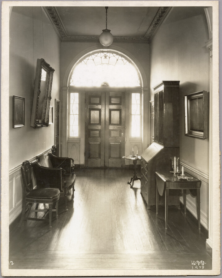 View of the main hallway in the Homewood estate. Homewood was built between 1801 and 1806 as a country home for Charles Carroll, Jr., son of Charles Carroll of Carrollton who was a signer of the Declaration of Independence. The Federal-period Palladian home was in the Carroll family until purchased by merchant William Wyman in…