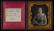 Daguerreotype portrait of Rebecca Ridgely Buchannan Pue (1778-1853), daughter of William Buchanan (1747-1824) of Baltimore and Margaret Hill Dorsey (1752-1797). In 1800, she married Dr. Arthur Pue (1774-1847). The couple were parents to: Rebecca Anna (1801-1851), married Charles Ridgely Carroll; Arthur (1804-1881), married Sally Dorsey; Charles Ridgely (1808-1871), married Emily Louisa Williams; Henry Hill (1810-1850),…