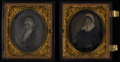 Daguerreotype portrait of Frisby Tilghman (1773-1847) and Susanna Steuart Tilghman Hollyday (1770-1847), the children of James Tilghman (1743-1809) and his wife, Susanna Steuart. James Tilghman had served as a judge on the Maryland Court of Appeals and was the state's first Attorney General. Frisby Tilghman was a Lieutenant Colonel in the Maryland Dragoons during the…
