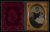 Daguerreotype portrait of Mary Ellen Irby Hardy (1833-1879) with sons William Irby (1856-1886) and John Arthur (1858-1938). Mary Ellen Irby married George Edward Hardy (1821-1894) in 1853. In addition to the sons pictured, they were parents to: Mattie Ann (1862-); Richard Benjamin (1865-); George Edward (1868-1931), married Katherine Coriell; Ellen (1871-); Pearl (1874-); and Fannie…