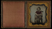 Daguerreotype portrait of an unidentified boy. Most likely a member of the Pentz family.