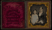 Daguerreotype portrait of an unidentified woman and young girl