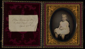 Daguerreotype portrait of Ellen Channing Day (1852-1924), 2 1/2 years old. She was the daughter of Thomas Mills Day (1817-1905) of Hartford, Connecticut. In 1875, she married Charles Joseph Bonaparte (1851-1921), son of Jerome Napoleon "Bo" Bonaparte and Susan May Williams. The couple had no children.