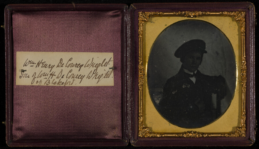 Daguerreotype portrait of William Henry DeCoursy Wright (1827-1845), son of William Henry DeCoursy Wright (1796-1864) and Eliza Lea Warner Wright (1798-1864).