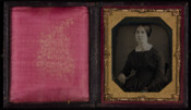 Daguerreotype portrait of Harriet Ann Baxley Tonge (1810-1857), daughter of George Baxley (1771-1848 and Mary Merryman (1775-1834). On December 10, 1835 she married Samuel Davis Tonge at First Methodist Church (St. Paul and 22nd Street) in Baltimore. The couple were parents to: Mary Francis (1840-1910); Richard Henry (1842-1891); William George (1843-1910); Helen Frances (1846-1919); Walter…