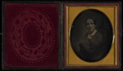 Daguerreotype portrait of an unknown Baxley woman, possibly Mary Ann Nesbitt Rolston (1820-1860), first wife of Jackson Brown Baxley (1814- 1896), founder of the Maryland College of Pharmacy. Mary Ann and Jackson were parents to: George William (1851-1869), Emily Rolston (1852-1941), and Jackson Brown Jr. (1856-1891). Mary Ann Nesbit Rolston Baxley died in 1860, around…