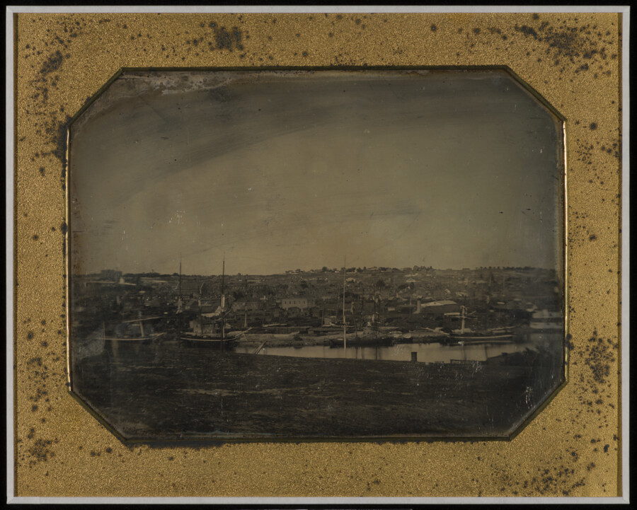 View of Baltimore, Maryland, looking northeast from Federal Hill. This full-plate daguerreotype is part of a series of photographs considered to be the first comprehensive photographic recording of Baltimore City.