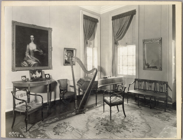 Interior view of Homewood estate sitting room — 1928