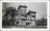 View of the exterior of Wyman Villa. This house was built for William Wyman (1825-1903) and was located on the western edge of the Johns Hopkins University Homewood campus in Baltimore, Maryland. An example of Italianate architecture, it was designed by architect Richard Upjohn (1802-1878) and was constructed in 1853. After the death of Mr.…