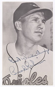 Signed portrait of Brooks Calbert Robinson Jr. (1937-2023), third baseman for the Baltimore Orioles baseball team from 1955 to 1977. He is pictured dressed in uniform. An 18-time All-Star and winner of 16 consecutive Gold Glove Awards, Robinson played his entire career for the Orioles, helping the team to achieve four American League pennants and…