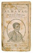 The cover of Benjamin Bannaker's Pennsylvania, Delaware, Maryland, and Virginia Almanac, for the Year of our Lord 1795; Being the Third after Leap-Year. The cover features a woodcut portrait of the author, mathematician, astronomer, farmer, and surveyor Benjamin Banneker (the more common spelling of his name). Banneker's almanacs provided scientific information, as well as entertainment…