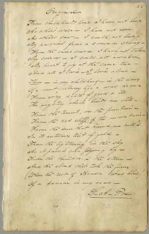 ‘Original’ poem draft by Edgar Allan Poe — circa 1829
