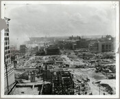 A view of the aftermath of the Great Baltimore Fire, looking south on Light Street, after the clearing of debris had begun.