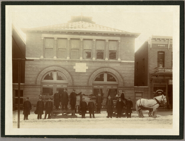 Baltimore firehouse at Lafayette Avenue and Stricker Street — circa 1900